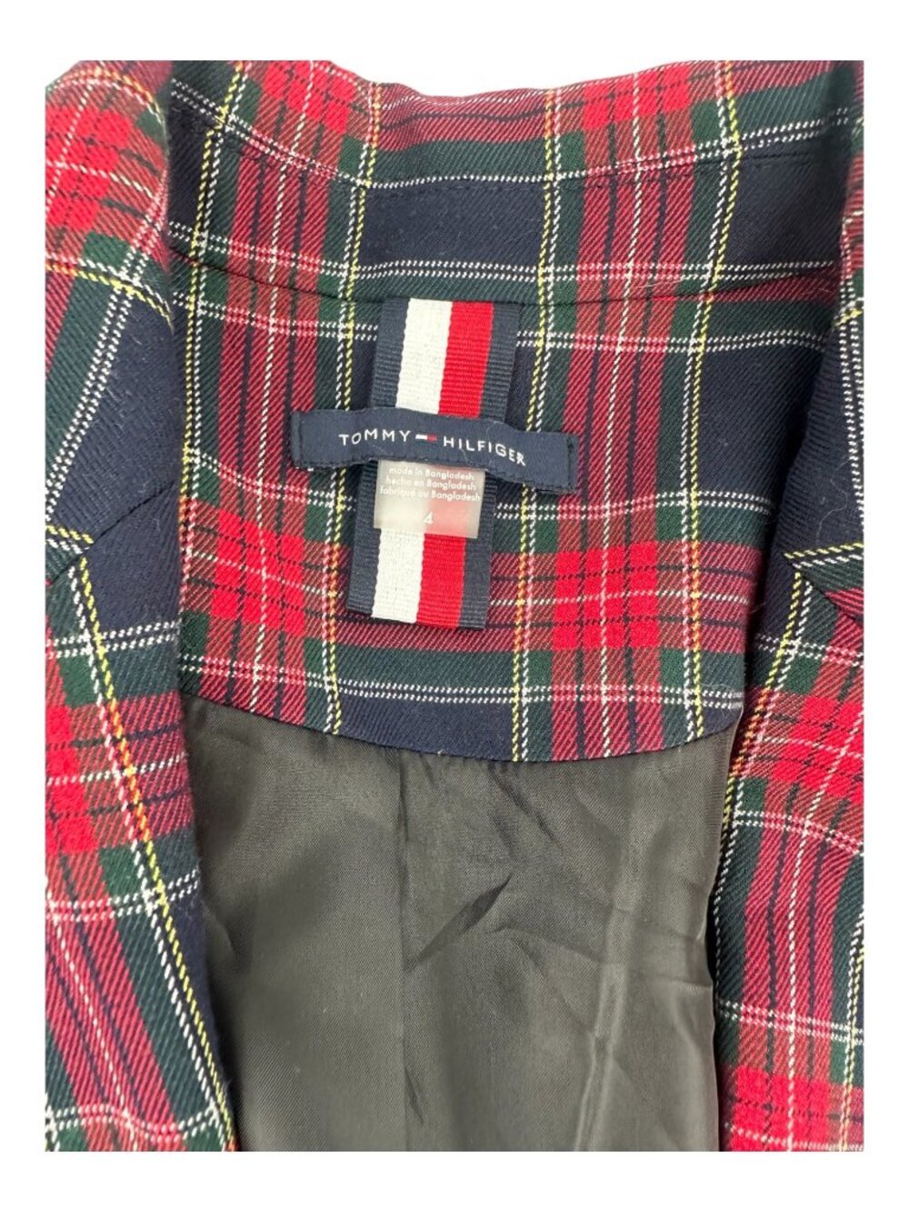 Tommy Hilfiger Women’s Size 4 Classic Tartan Plaid Blazer Elbow Patches Preppy - Picture 9 of 13